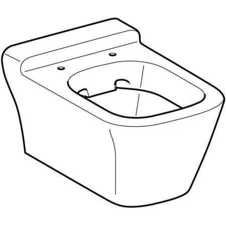 Geberit Tiefspül-WC MYDAY Rimfree wandhängend 6 l weiß mit KeraTect – spülrandlos