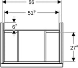 Geberit Acanto Waschtischunterschrank 60 cm – 1 Schublade, 1 Innenschublade, verkürzte Ausladung, weiß hochglänzend