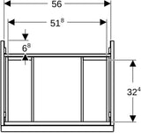 Geberit Acanto Waschtischunterschrank 60 cm – 1 Schublade, 1 Innenschublade, weiß hochglänzend/Glas