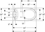 GEBERIT Renova Stand-WC für Aufsatz-Spülkasten, Tiefspüler, Abgang horizontal, weiß