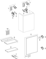 Geberit Acanto Unterschrank für Handwaschbecken, 1 Tür, weiß hochglänzend, Push-to-open