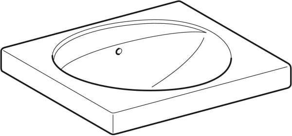 Geberit Preciosa Waschtisch 60x55 cm mit Ablagefläche, ohne Hahnloch, mit Überlauf, weiß