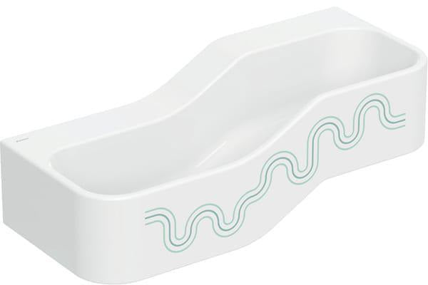 Geberit Bambini Spiel- und Waschlandschaft 90 cm, 2 Waschplätze, ohne Hahnloch, grün