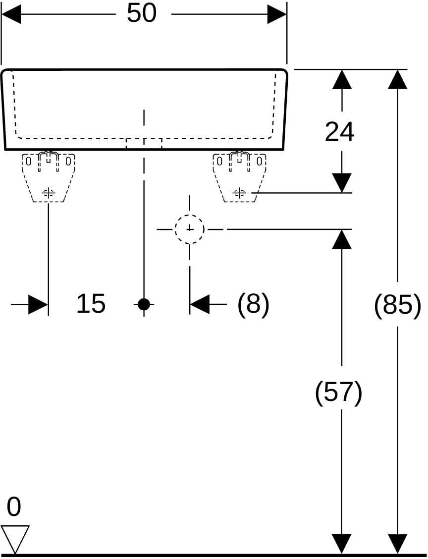 GEBERIT Publica Mehrzweckbecken 50x14x40 cm, weiß, ohne Überlauf