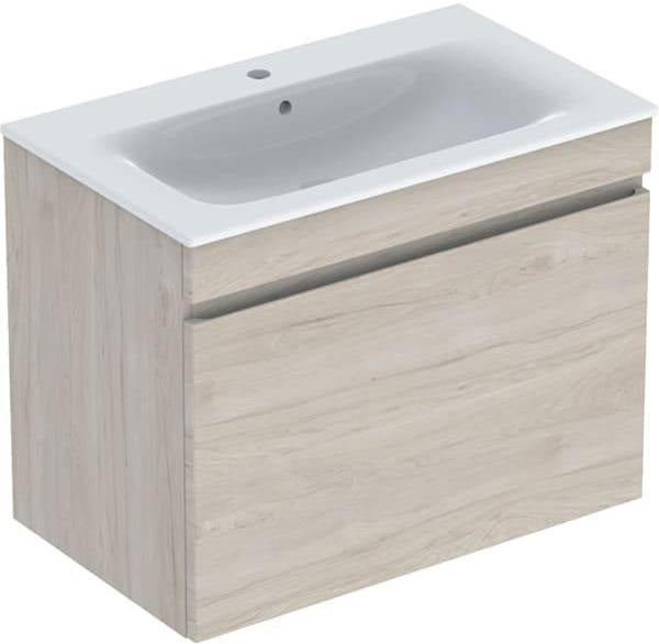 Geberit Renova Plan Waschtischset mit Unterschrank Nussbaum hell KeraTect 55 cm