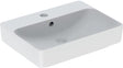 Geberit VariForm Aufsatzwaschtisch rechteckig 60x45cm mit Hahnloch und KeraTect in Weiß