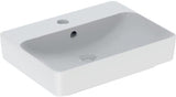 Geberit VariForm Aufsatzwaschtisch rechteckig 60x45cm mit Hahnloch und KeraTect in Weiß