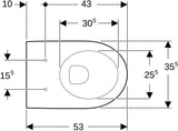 Geberit iCon Wand-WC Tiefspüler mit Spülrand, geschlossenes Keramikdesign, weiß