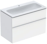 Geberit iCon Waschtischset 90 cm mit Unterschrank, 2 Schubladen, weiß hochglanz