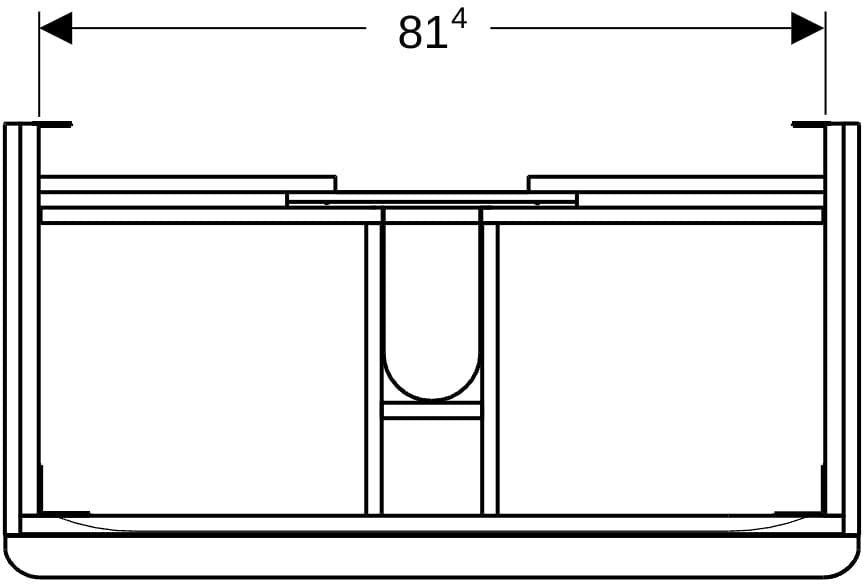 Geberit Smyle Unterschrank für Waschtisch eckig mit 2 Schubladen 118,4 cm sandgrau