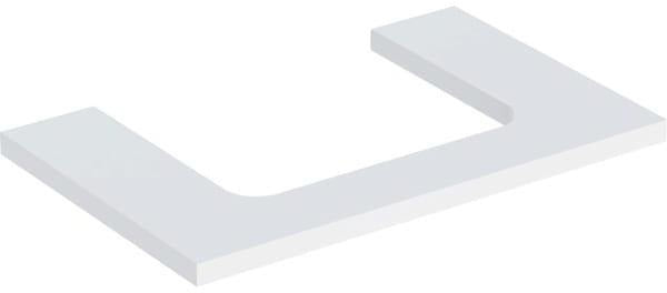 Geberit ONE Waschtischplatte 75x3x47 cm weiß hochglänzend mit mittigem Ausschnitt für Aufsatzwaschtisch