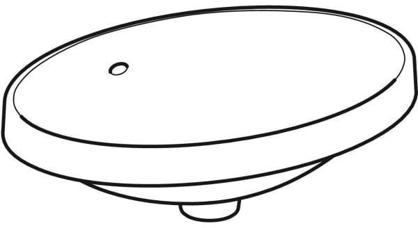 Geberit VariForm Einbauwaschtisch oval 55x40 cm, ohne Hahnloch, mit Überlauf, weiß, KeraTect