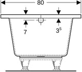 GEBERIT Renova Plan Rechteckbadewanne 170x75x42 cm weiß, Sanitäracryl, 1-Sitzer
