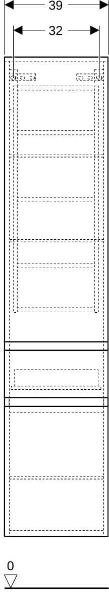 Geberit Renova Plan Hochschrank 39x180x36 cm Nussbaum hickory, 2 Türen, 1 Schublade