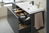 Geberit Acanto Waschtisch 90x48 cm mit Ablagefläche, Hahnloch und Überlauf in Weiß