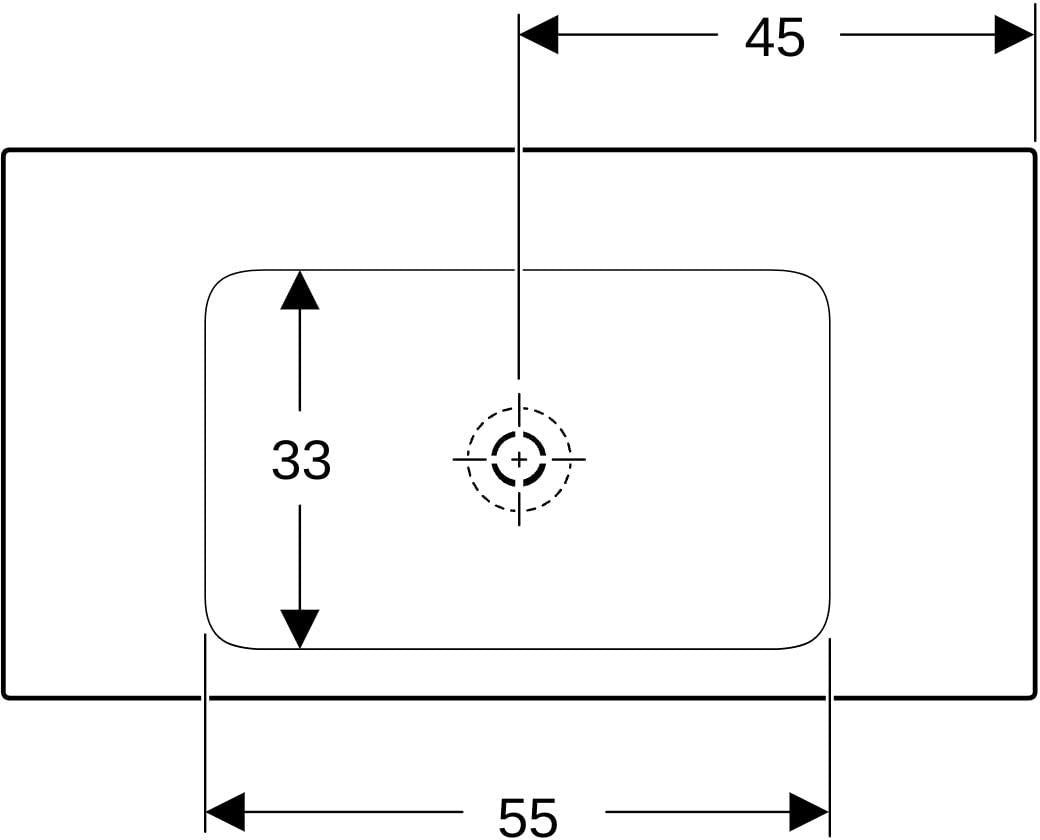 GEBERIT ONE Möbelwaschtisch 60x48 cm ohne Hahnloch & Überlauf, weiß, KeraTect