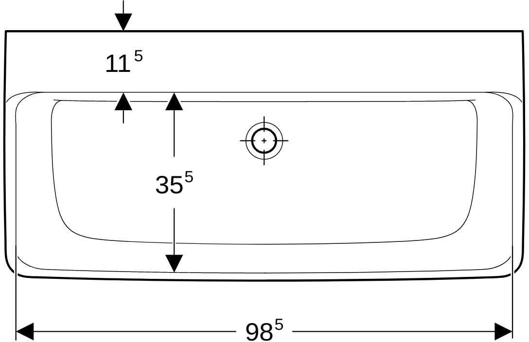 GEBERIT Renova Plan Waschtisch 55x44cm ohne Hahnloch & Überlauf, weiß – Unterbaufähig