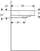 Geberit Citterio Waschtisch 60x50 cm weiß mit Hahnloch und KeraTect
