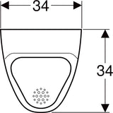 Geberit Urinal ALIVIO Wand-Tiefspüler mit Spülrand und verdeckter Befestigung in Weiß