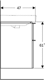 Geberit Smyle Unterschrank für Waschtisch eckig mit 2 Schubladen 118,4 cm sandgrau