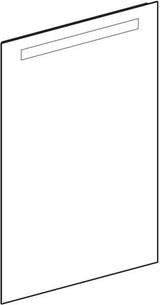 Geberit Option Basic Lichtspiegel eckig 50x70cm mit LED-Beleuchtung oben, Aluminium eloxiert