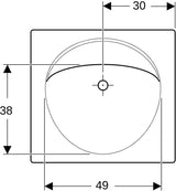 Geberit Preciosa Waschtisch 60x55 cm mit Ablagefläche, ohne Hahnloch, mit Überlauf, weiß