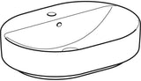 Geberit VariForm Aufsatzwaschtisch elliptisch 60x45 cm mit Hahnloch und KeraTect in Weiß