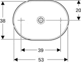 Geberit VariForm Aufsatzwaschtisch elliptisch 55x40 cm weiß KeraTect ohne Hahnloch