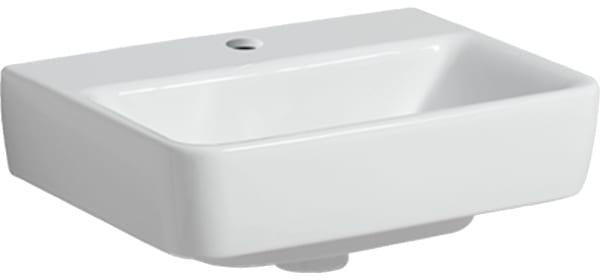 Geberit Renova Plan Handwaschbecken 45x34 cm weiß mit Hahnloch mittig und Überlauf