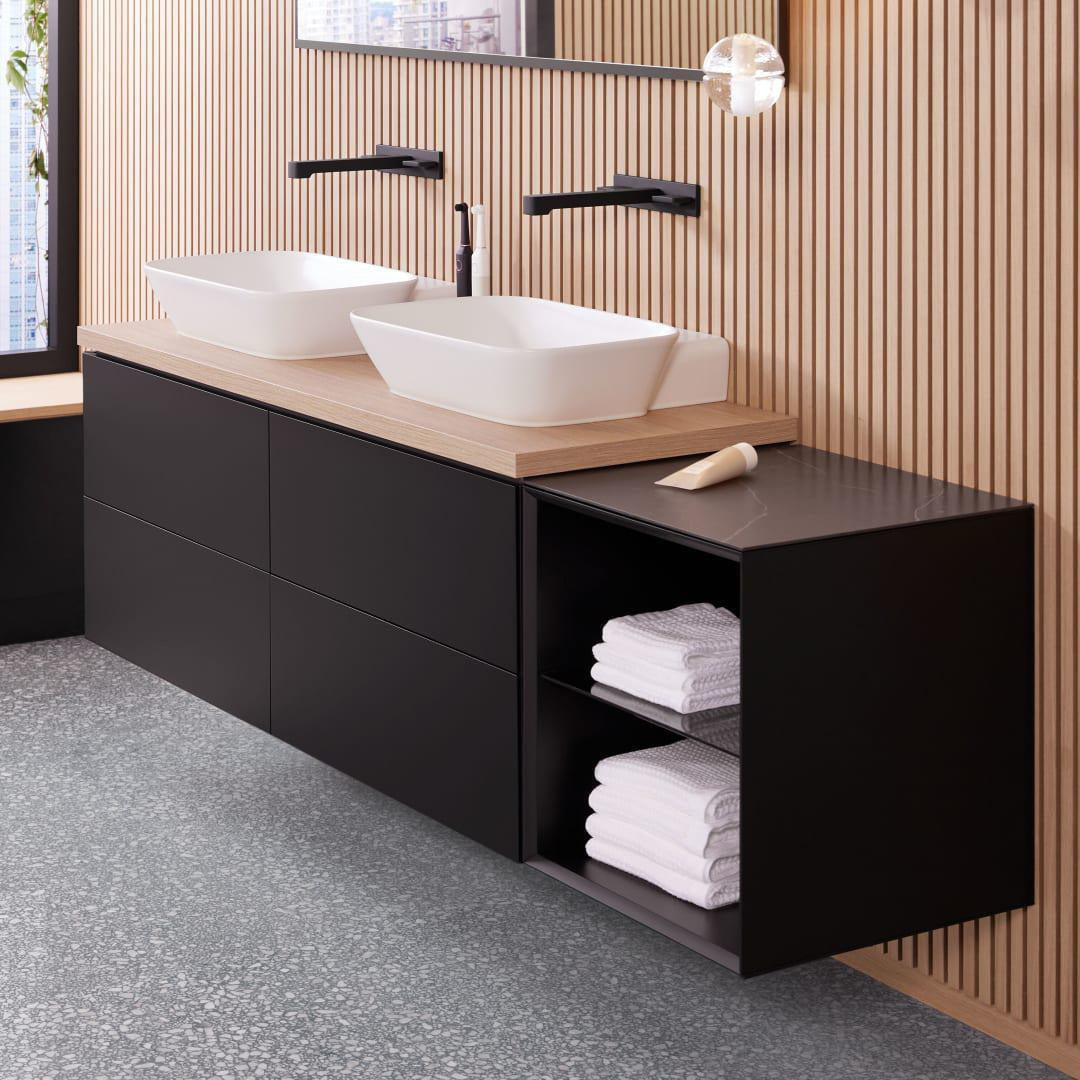 Geberit ONE Waschtischunterschrank 4 Schubladen 133,2 cm weiß hochglänzend wandhängend