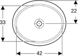 Geberit VariForm Unterbauwaschtisch oval 49,5 cm weiß KeraTect ohne Hahnloch