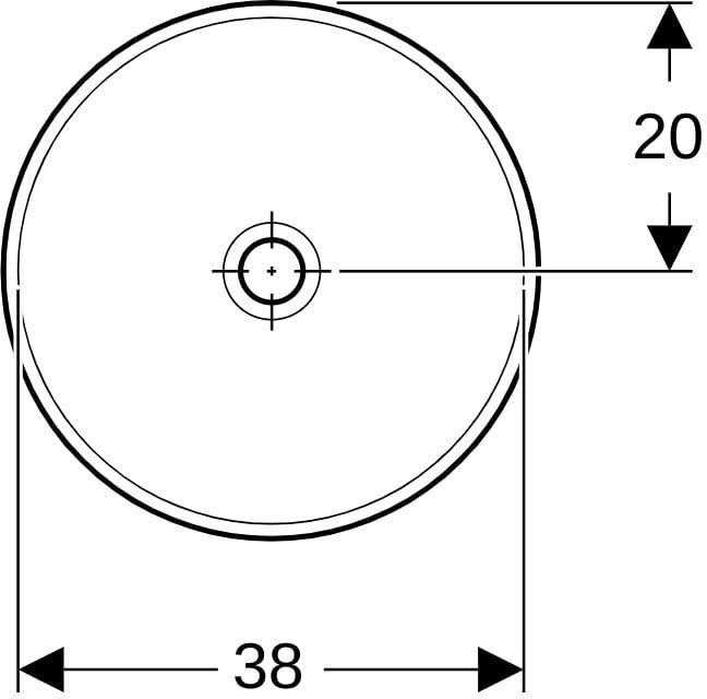 Geberit VariForm Einbauwaschtisch rund 40 cm, ohne Hahnloch, ohne Überlauf, weiß KeraTect