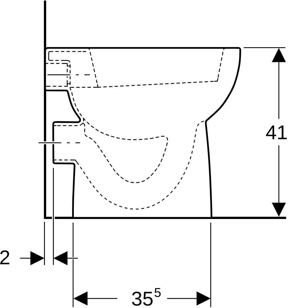 GEBERIT Renova Stand-WC Flachspüler, weiß KeraTect, Abgang horizontal