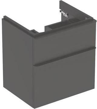 Geberit Smyle Unterschrank für Waschtisch eckig mit 2 Schubladen 118,4 cm sandgrau