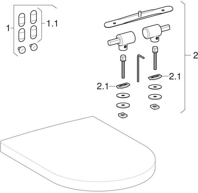 Geberit Silk WC-Sitz mit Deckel, weiß, verchromte Scharniere, Absenkautomatik