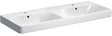 Geberit Smyle Doppelwaschtisch eckig 120x48cm mit Hahnloch und Überlauf, weiß