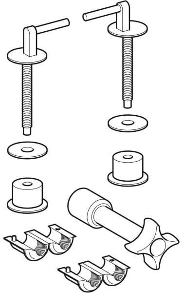 GEBERIT Set Scharniere für WC-Sitz Renova, weiß – 2 Stück mit Montageschlüssel