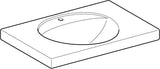 Geberit Preciosa Waschtisch 80x55 cm mit Ablagefläche, Hahnloch mittig, ohne Überlauf, weiß