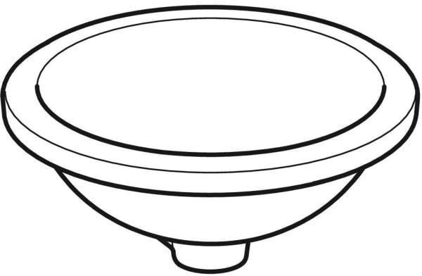 Geberit VariForm Unterbauwaschtisch rund 40,5 cm weiß KeraTect ohne Hahnloch