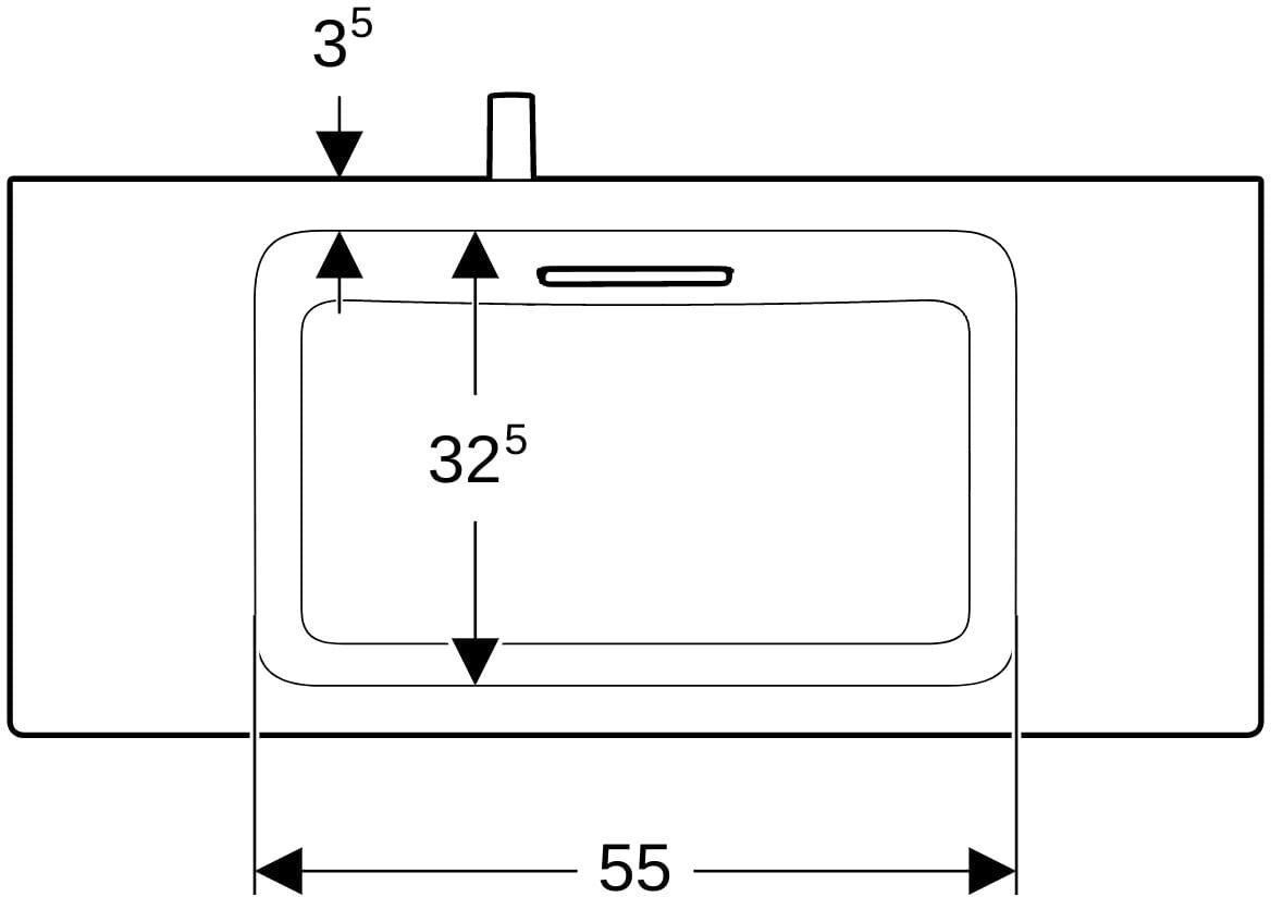 Geberit ONE Waschtisch 90x40 cm CleanDrain mit KeraTect, weiß glänzend, ohne Hahnloch