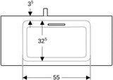 Geberit ONE Waschtisch 90x40 cm CleanDrain mit KeraTect, weiß glänzend, ohne Hahnloch