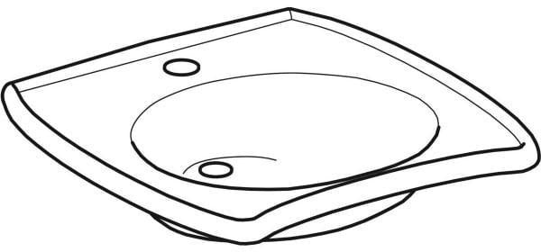 GEBERIT Vitalis WT barrierefreier Waschtisch 55x55 cm mit Hahnloch, ohne Überlauf, weiß