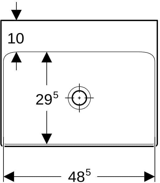 Geberit ONE Waschtisch 60x48 cm weiß KeraTect ohne Hahnloch ohne Überlauf