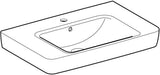 Geberit Renova Plan Aufsatz-Waschtisch 75x48 cm mit Ablagefläche, Hahnloch und Überlauf in Weiß