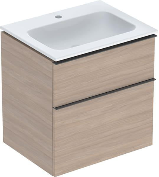 Geberit iCon Waschtischset 60 cm mit Unterschrank und 2 Schubladen in Weiß Hochglanz