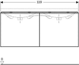 Geberit Acanto Unterschrank für Doppelwaschtisch – 2 Schubladen, 119 cm, Weiß Hochglanz