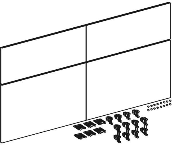 Geberit iCon Schubladenfront Set 4 St. für Unterschrank DWT 120 cm, weiß glänzend