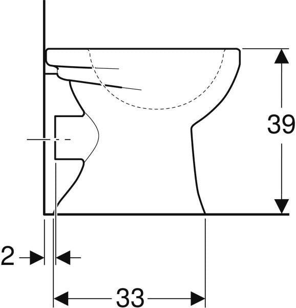 GEBERIT Renova Stand-WC Tiefspüler weiß KeraTect Abgang horizontal