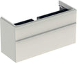 Geberit Smyle Unterschrank für Waschtisch eckig mit 2 Schubladen 118,4 cm sandgrau