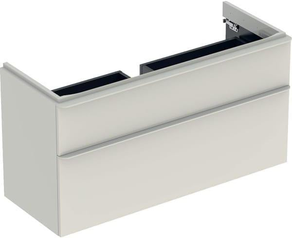 Geberit Smyle Unterschrank für Waschtisch eckig mit 2 Schubladen 118,4 cm sandgrau